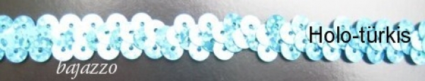 Paillettenband Stretch Holo türkis